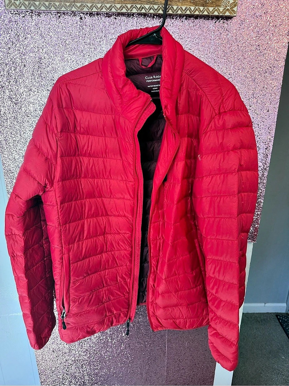 Club Room Performance Packable Down Puffer Jacket Red XL